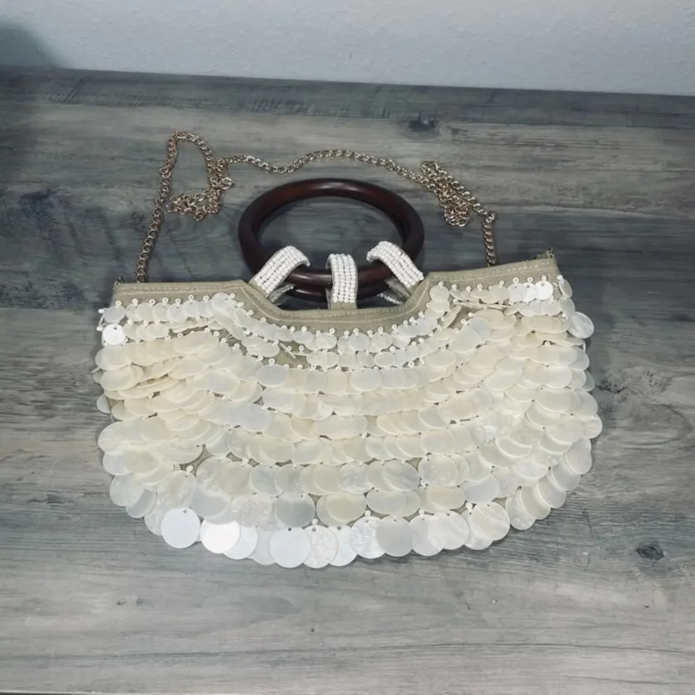 Beaded Shell Purse Summer Beach Tote Bag Seashell Clutch Handbag Luxury Evening
